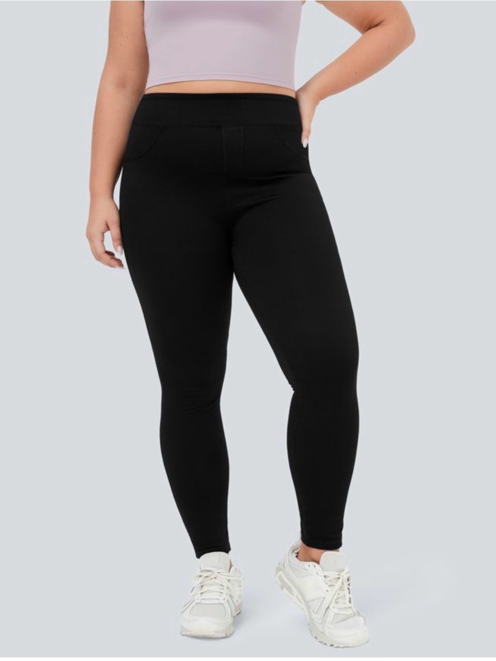 Halara Flex™ High Waisted
Crossover Pocket Washed Skinny Casual Black Jeans 4X